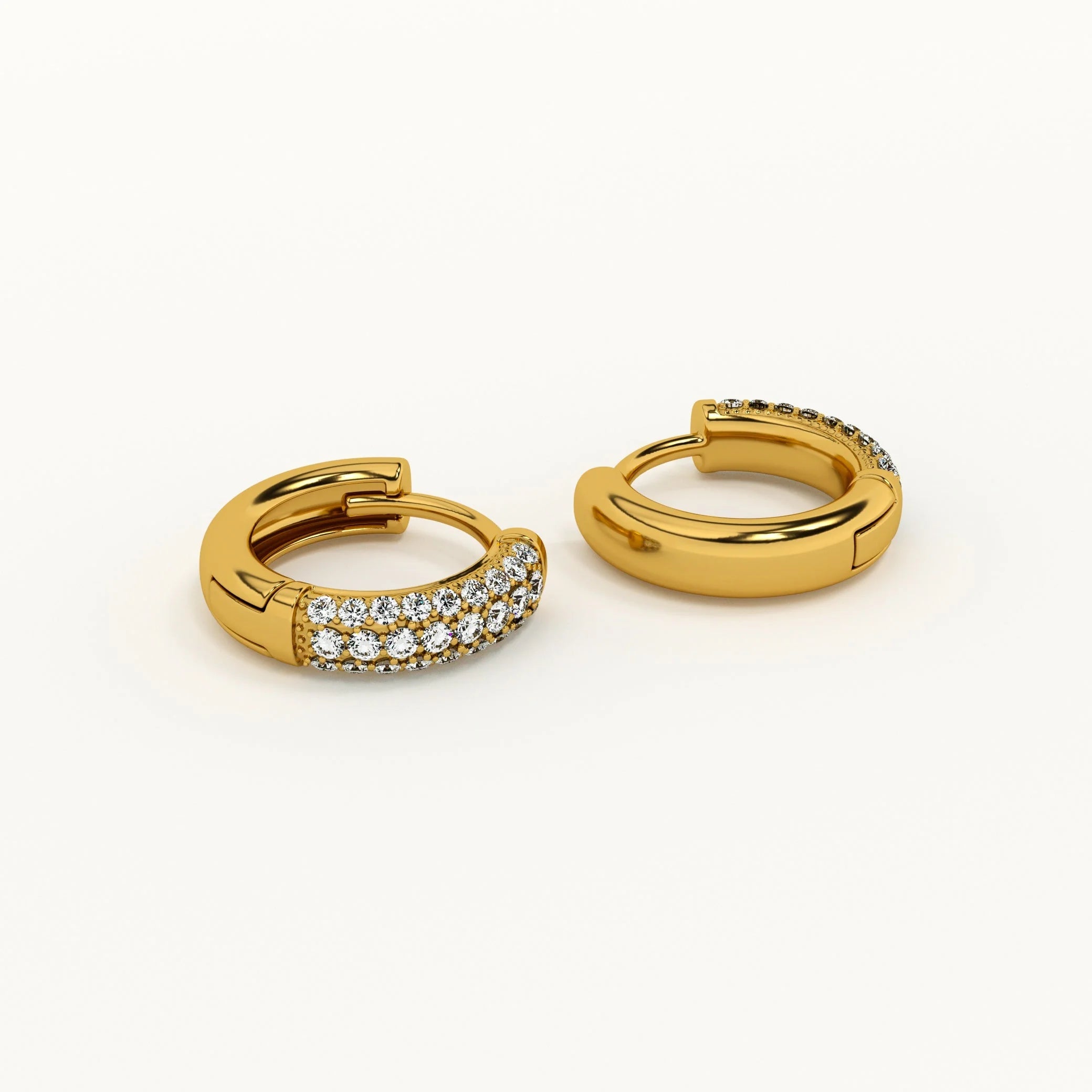 Diamond Huggie Hoop Earrings